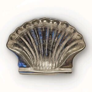 Vintage JMB‎ Honduras Clam Sea Shell Cast Serving Dish Tray 12x9” Coastal Chic